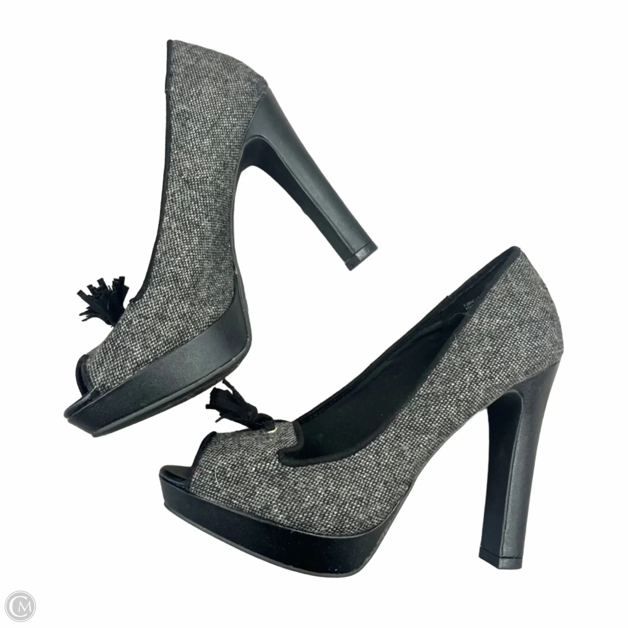 Shoes Heels Stiletto By Christian Siriano In Black & Grey, Size: 7.5