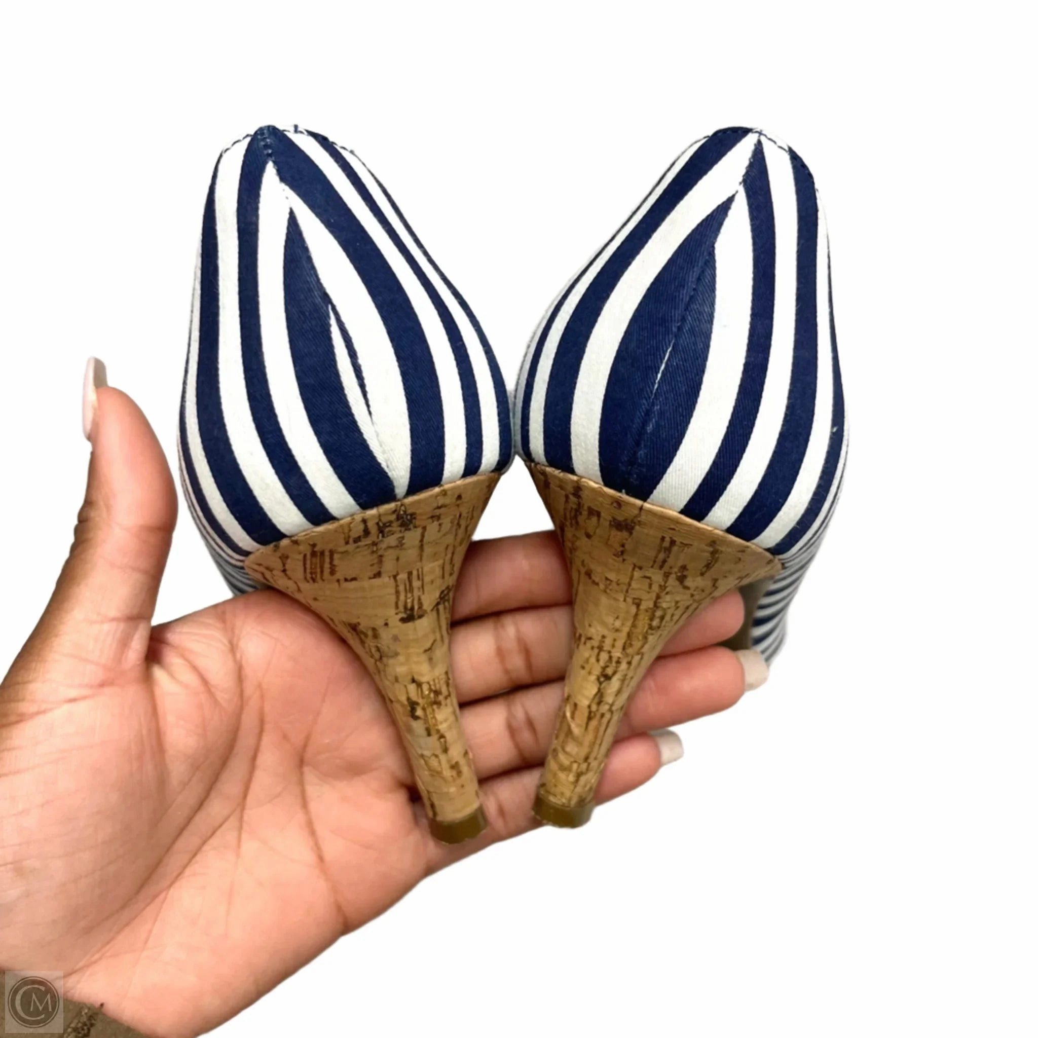 Shoes Heels Stiletto By Kelly And Katie In Blue & White, Size: 9.5