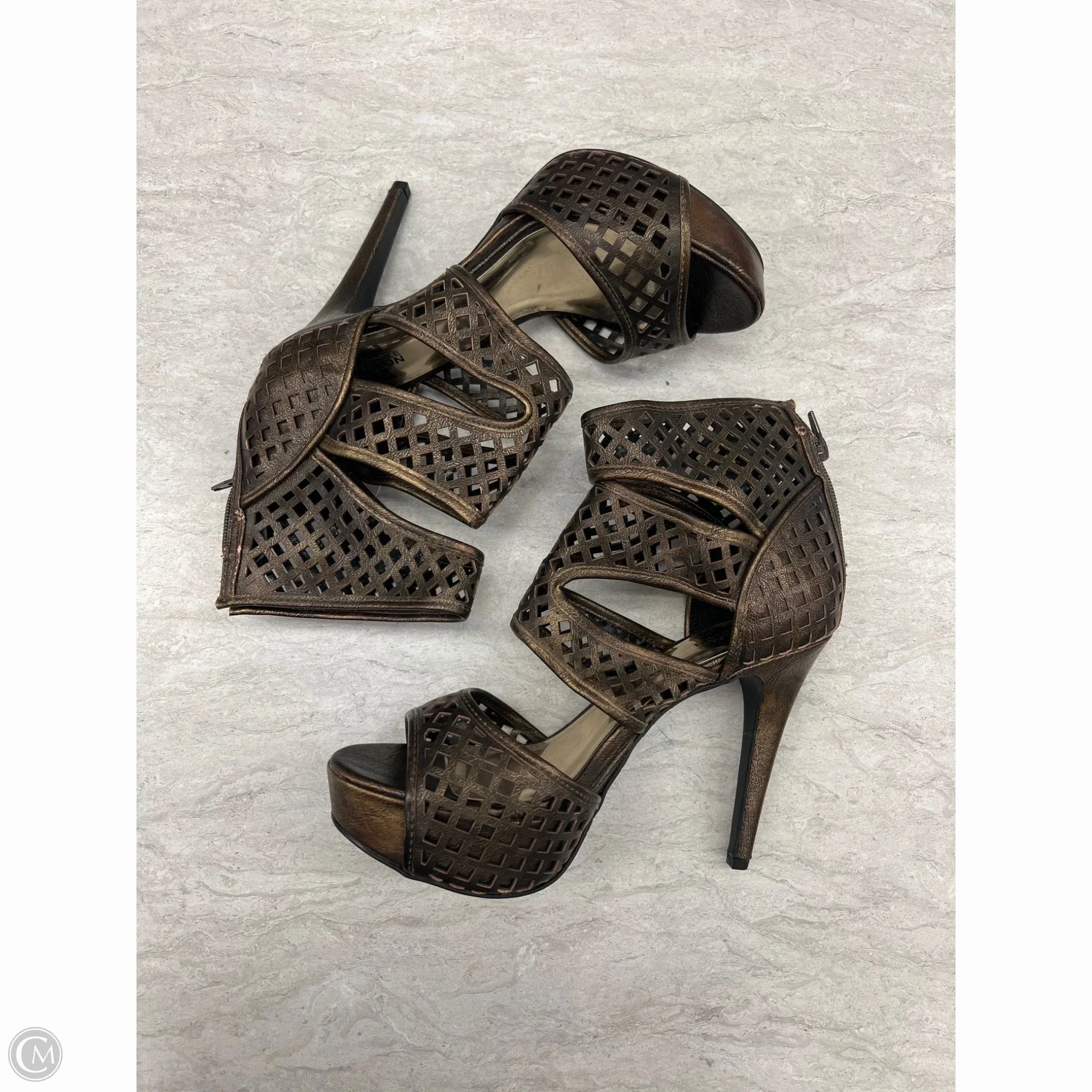 Shoes Heels Stiletto By Kenneth Cole Reaction In Bronze, Size: 9.5