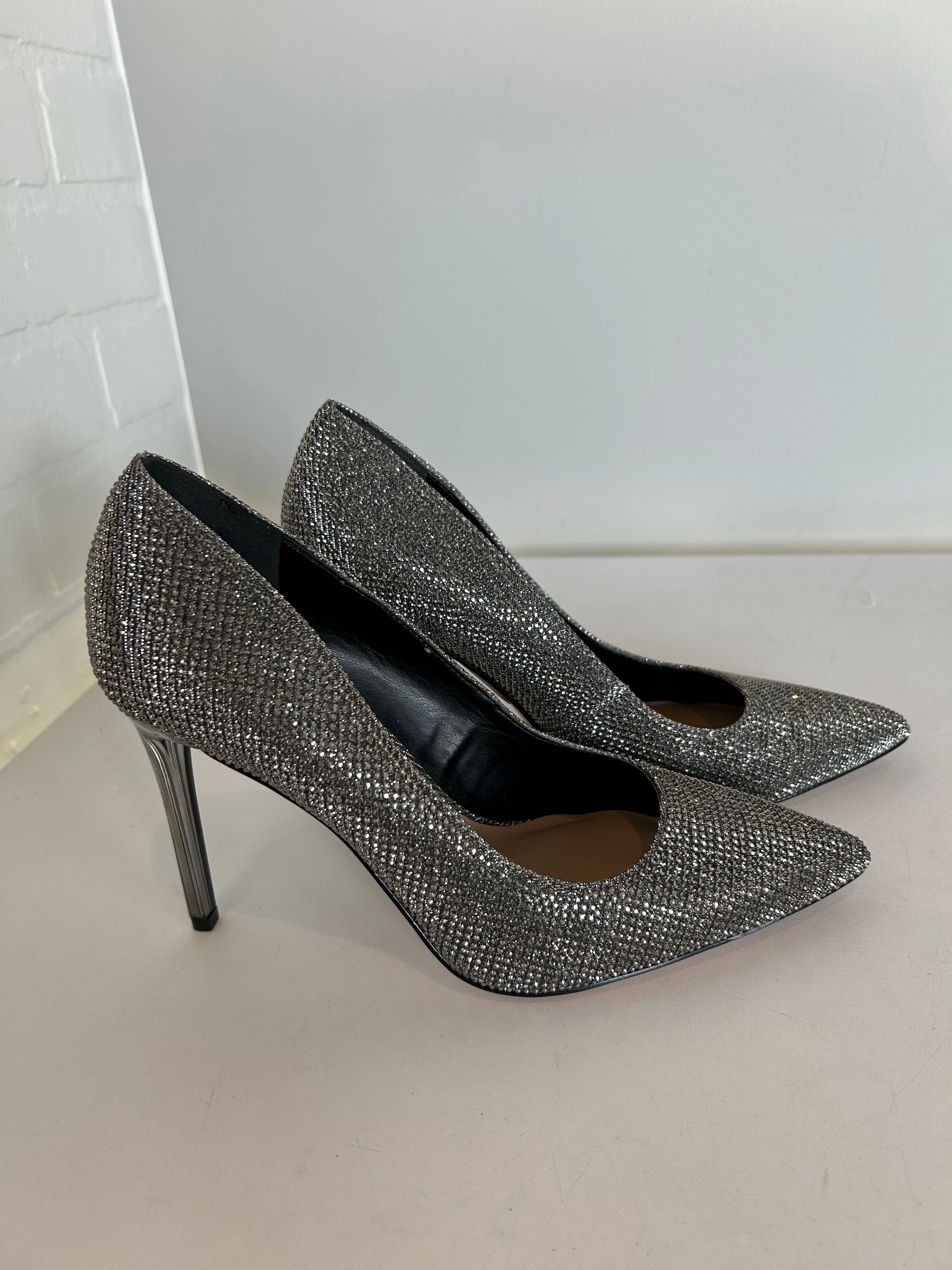 Shoes Heels Stiletto By Mix No 6 In Silver, Size: 8