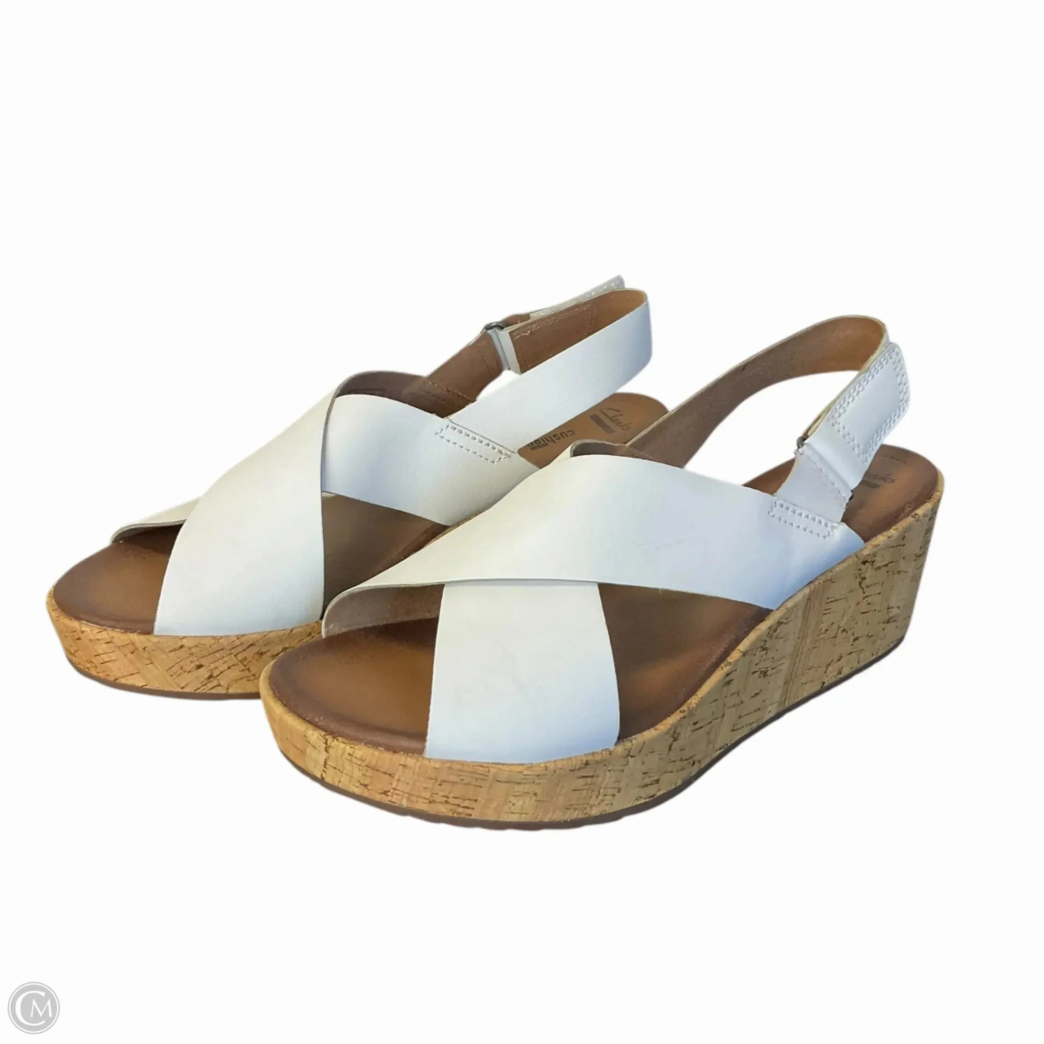 Shoes Heels Wedge By Clarks In White, Size: 11