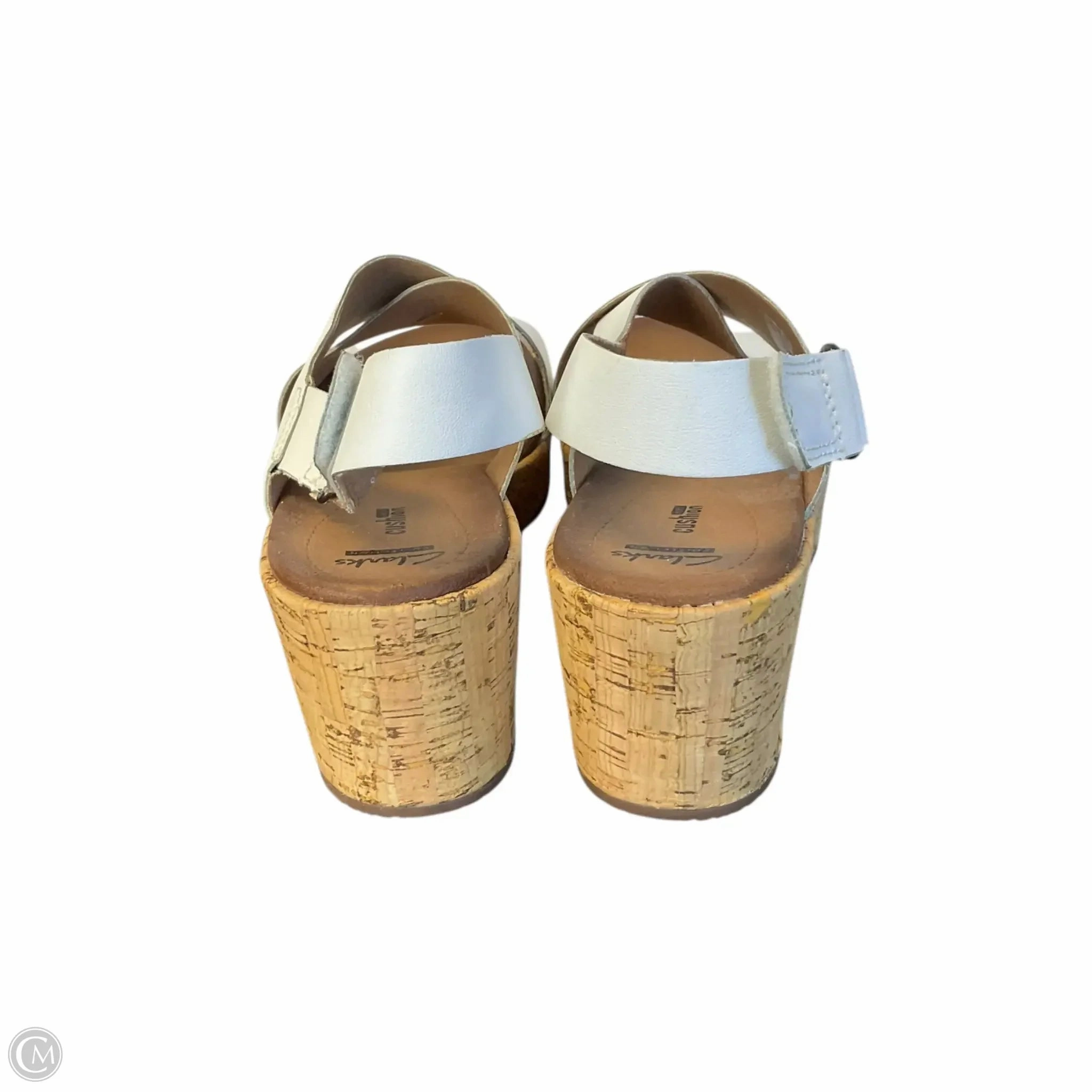 Shoes Heels Wedge By Clarks In White, Size: 11