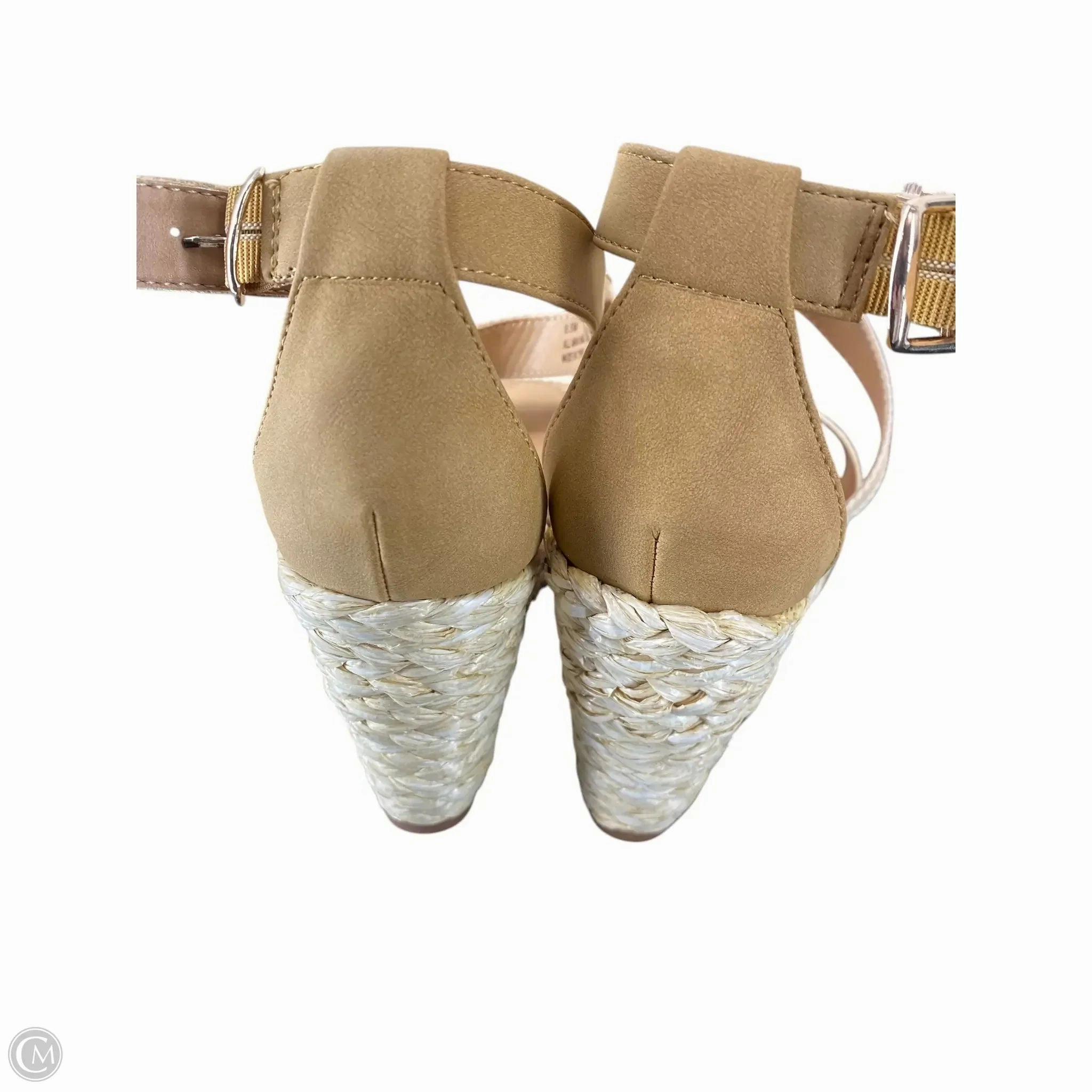 Shoes Heels Wedge By Clothes Mentor In Cream, Size: 8.5