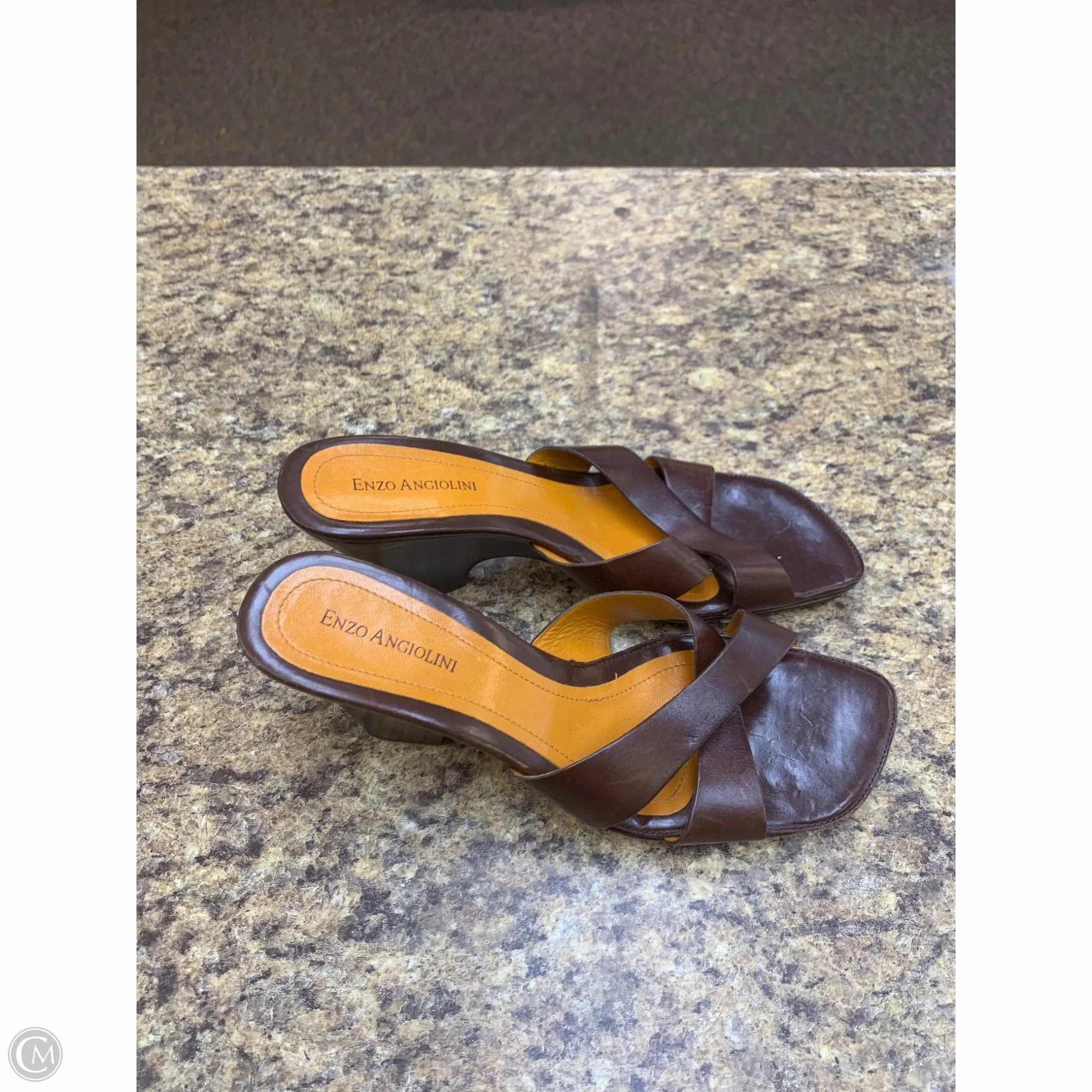Shoes Heels Wedge By Enzo Angiolini In Brown, Size: 8.5