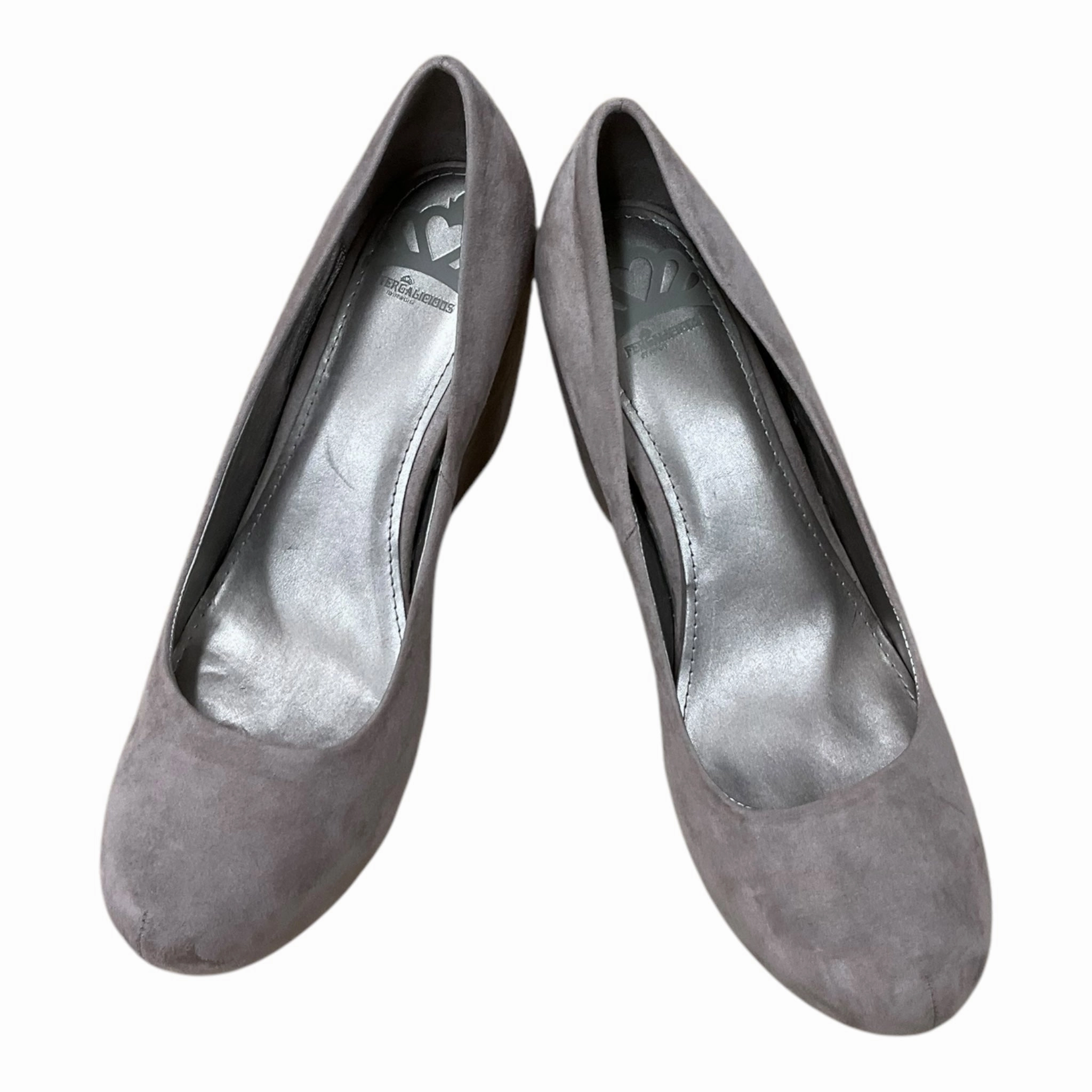 Shoes Heels Wedge By Fergalicious In Grey, Size: 10