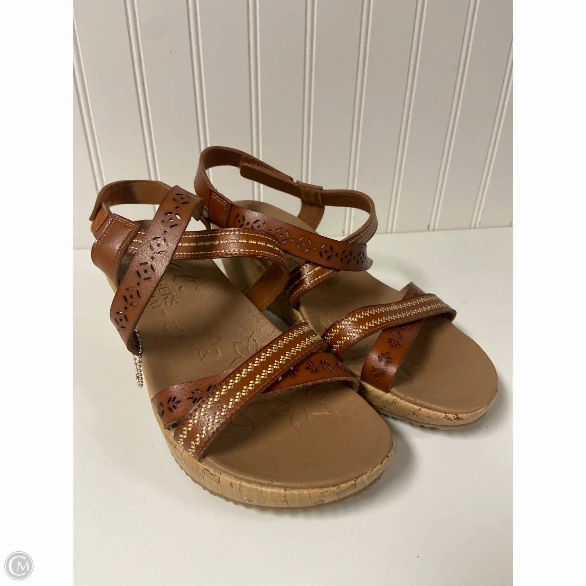 Shoes Heels Wedge By Skechers In Brown, Size: 9.5