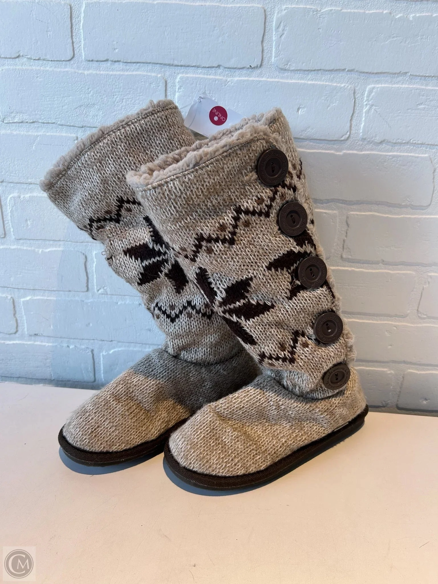 Slippers By Muk Luks In Brown & Tan