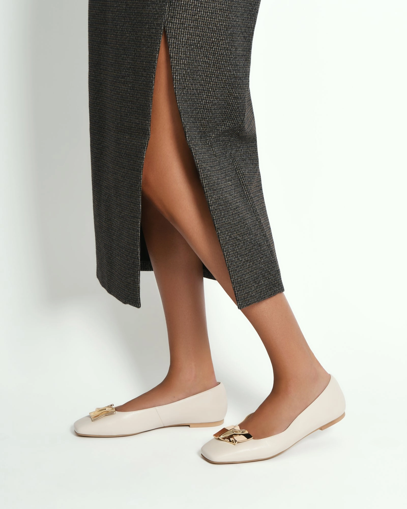 SONNY DRESS FLATS OFF WHITE LEATHER