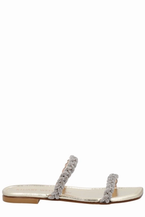 Stuart Weitzman Addison Woven Slides
