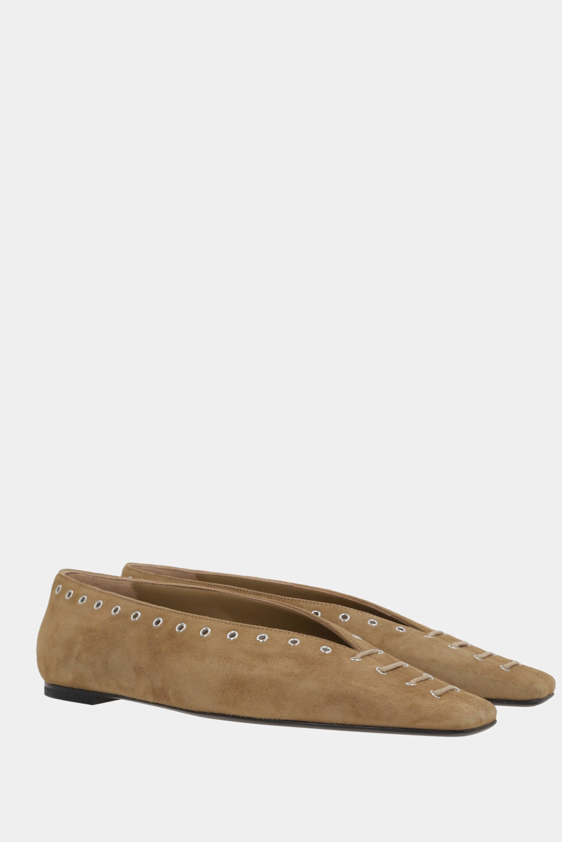 suede lace-up ballerinas