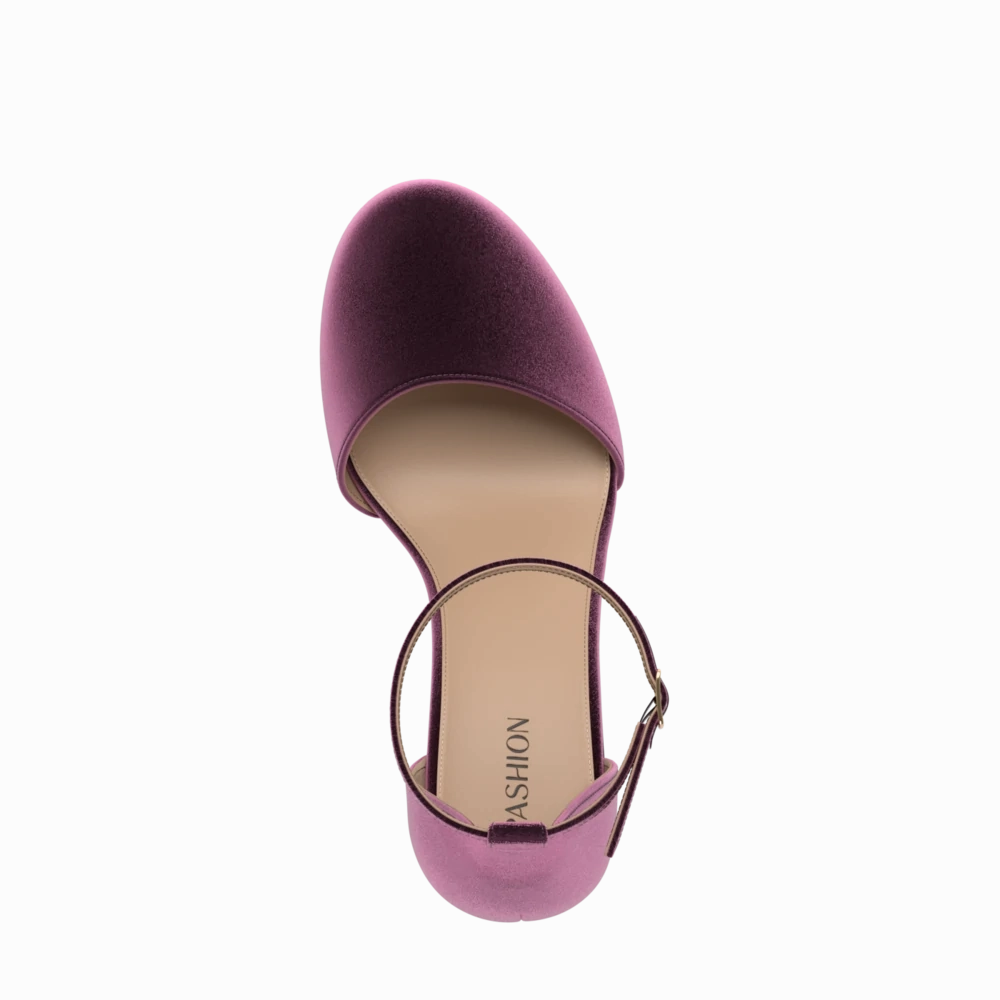 The Jocelyn - Sugar Plum Velvet Flat - FINAL SALE