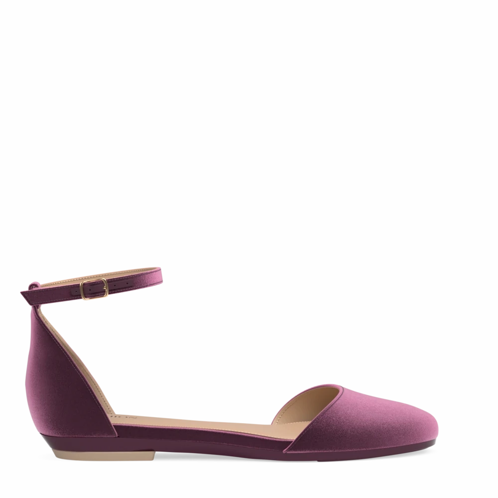 The Jocelyn - Sugar Plum Velvet Flat - FINAL SALE