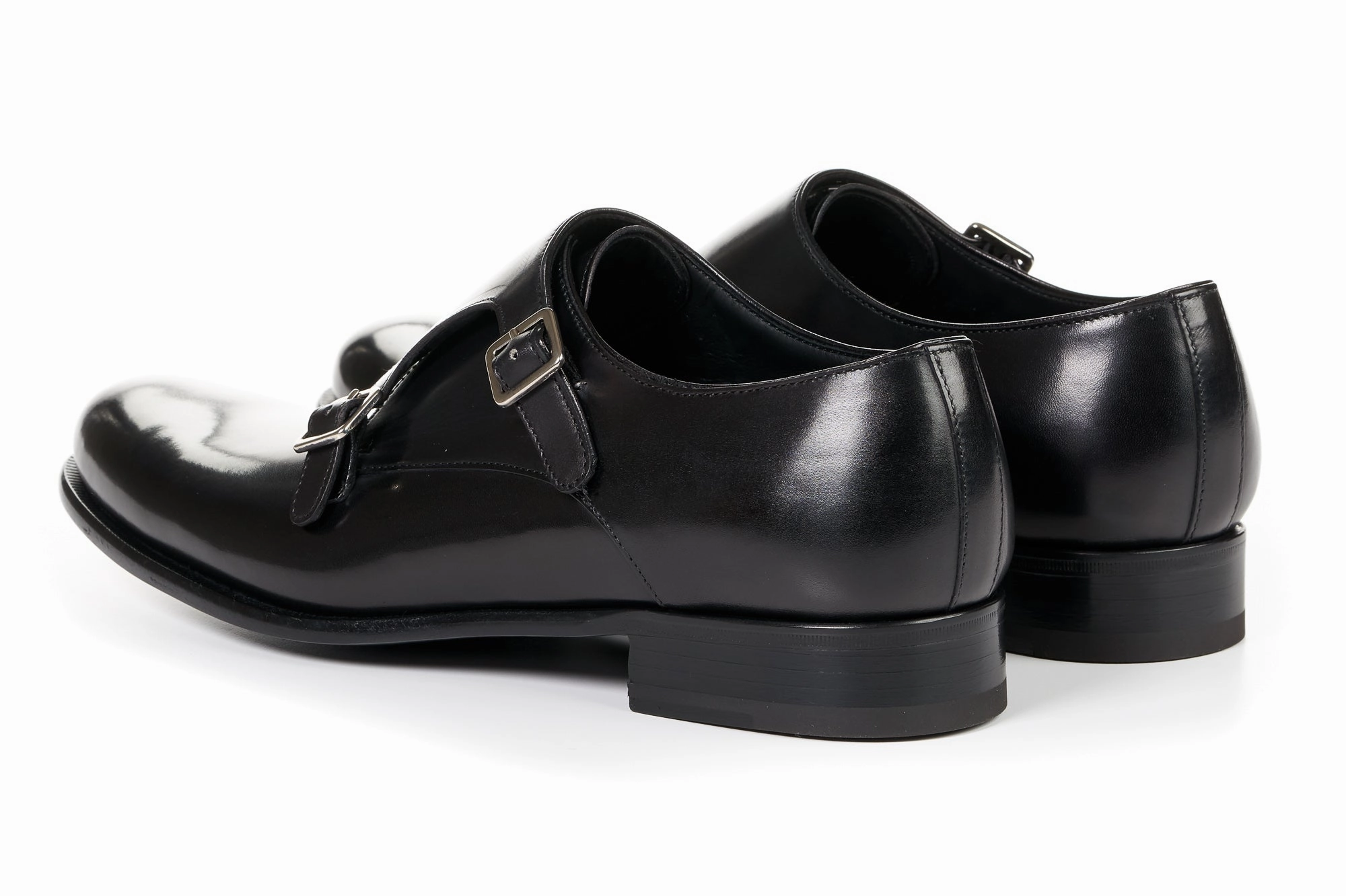 The Poitier Double Monk Strap - Nero
