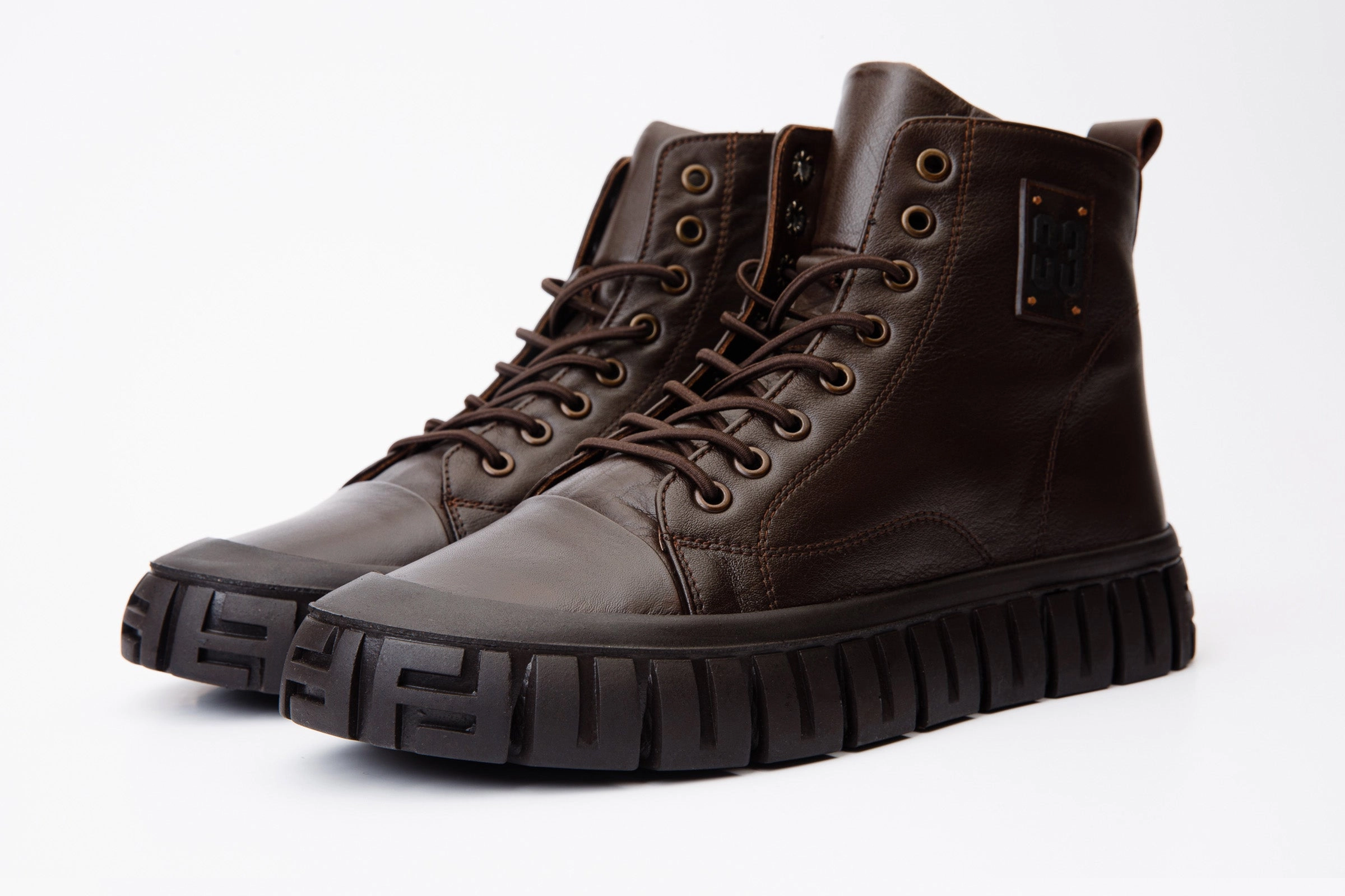 The Taco Brown Leather Casual Lace-Up Men Boot with a Zipper Final Sale!