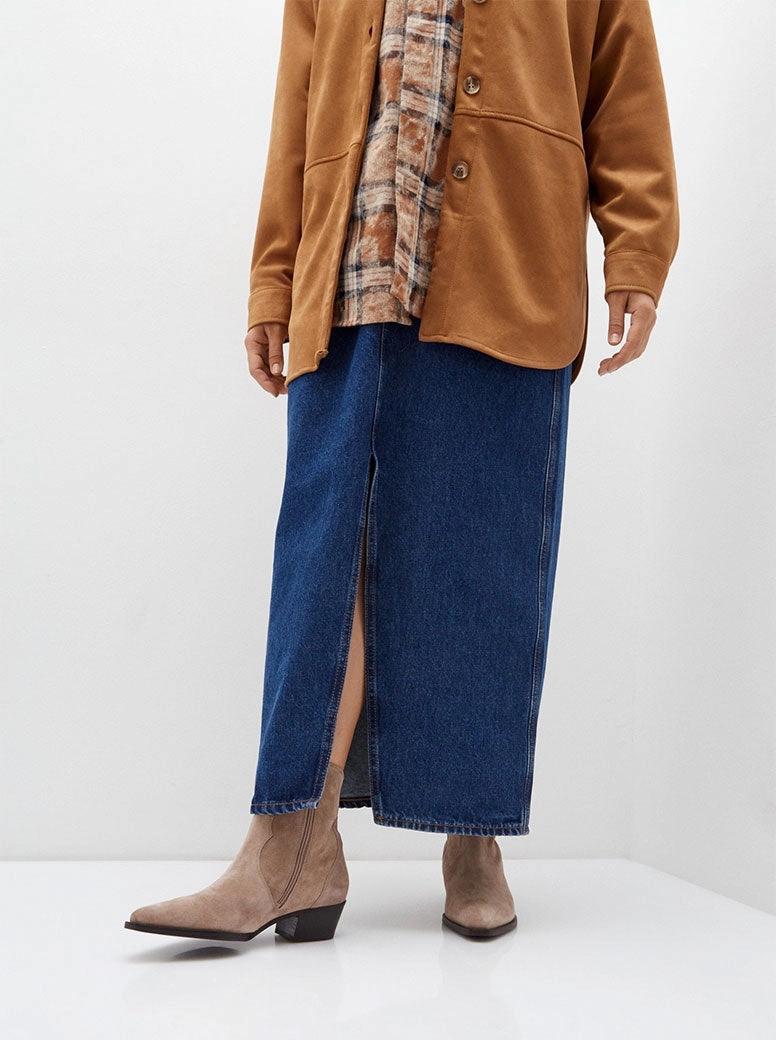 Thea taupe suede
