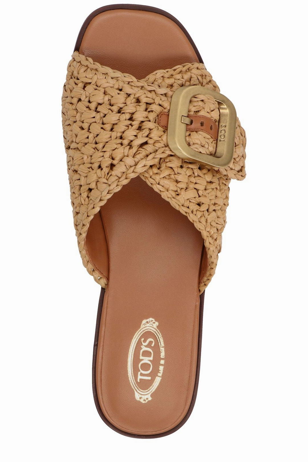 Tod's Woven-Strap Logo Buckled Sandals