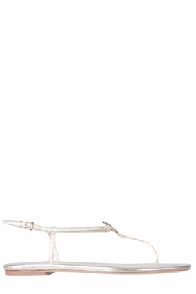 Tory Burch Logo Plaque Thong Sandals
