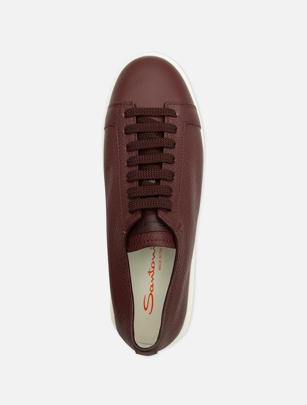 Tumbled Leather Sneaker Burgundy