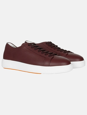 Tumbled Leather Sneaker Burgundy