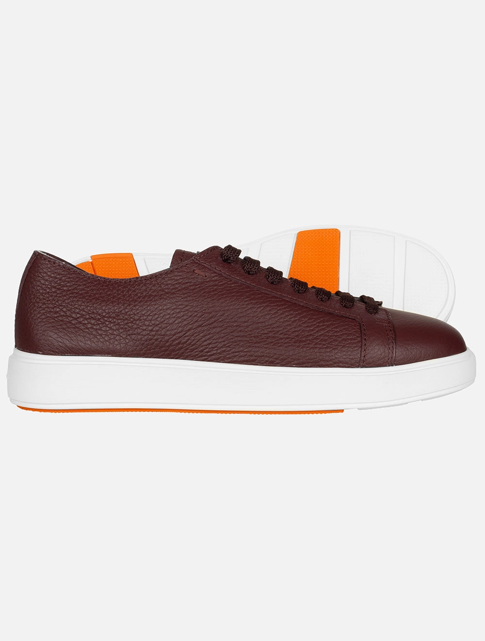 Tumbled Leather Sneaker Burgundy