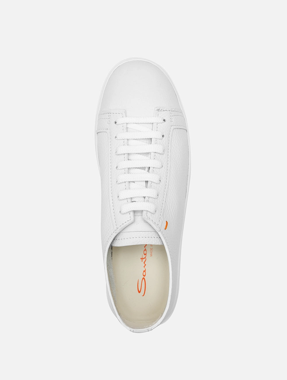 Tumbled Leather Sneaker White