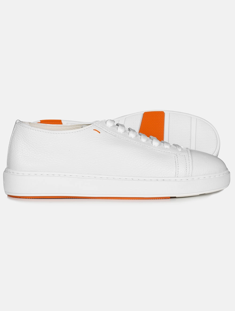 Tumbled Leather Sneaker White