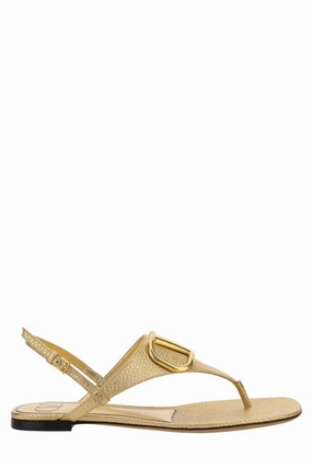 Valentino Garavani Logo Plaque Thong Sandals