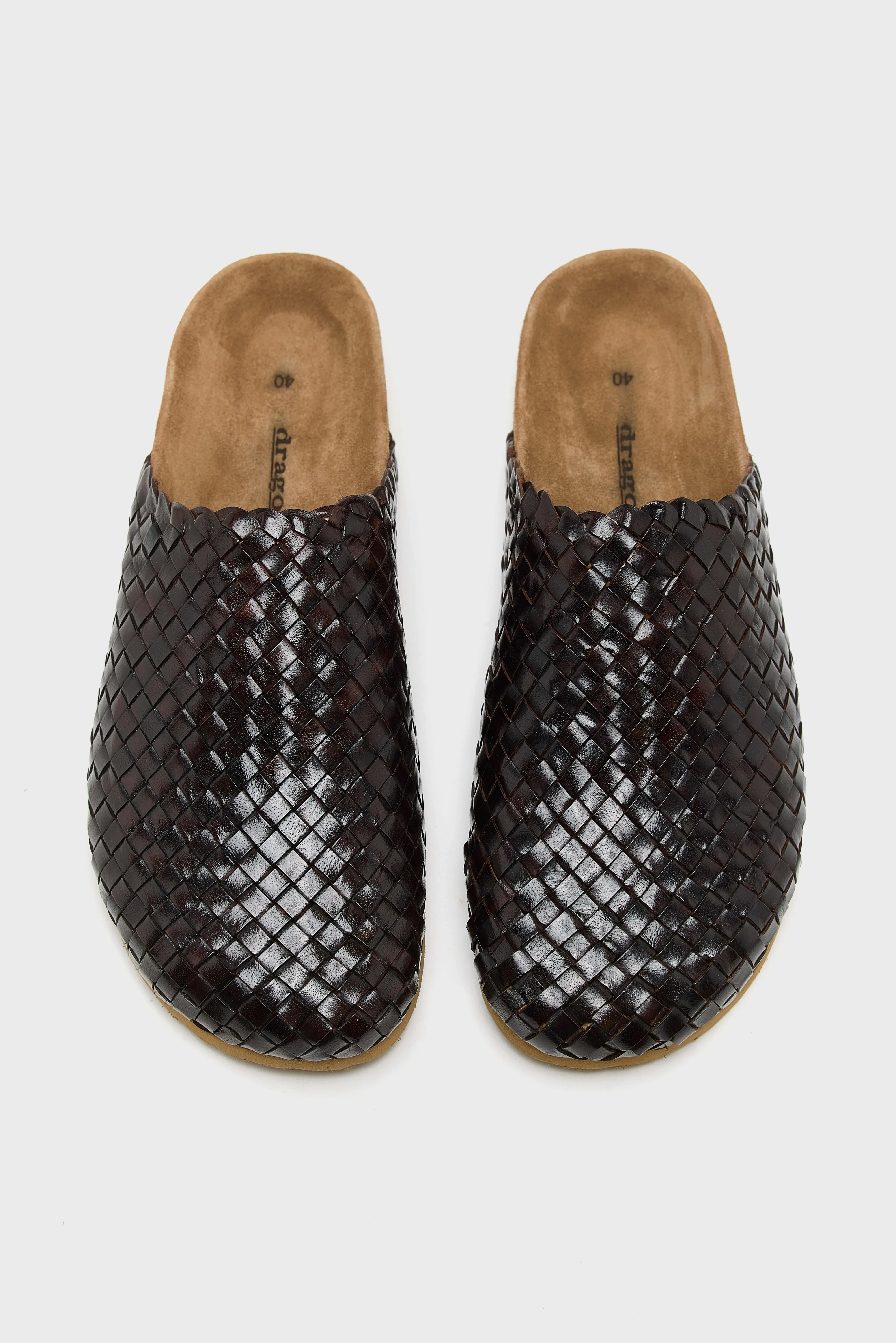 Woven Leather Mule Sandals  (251 / W / BROWN)