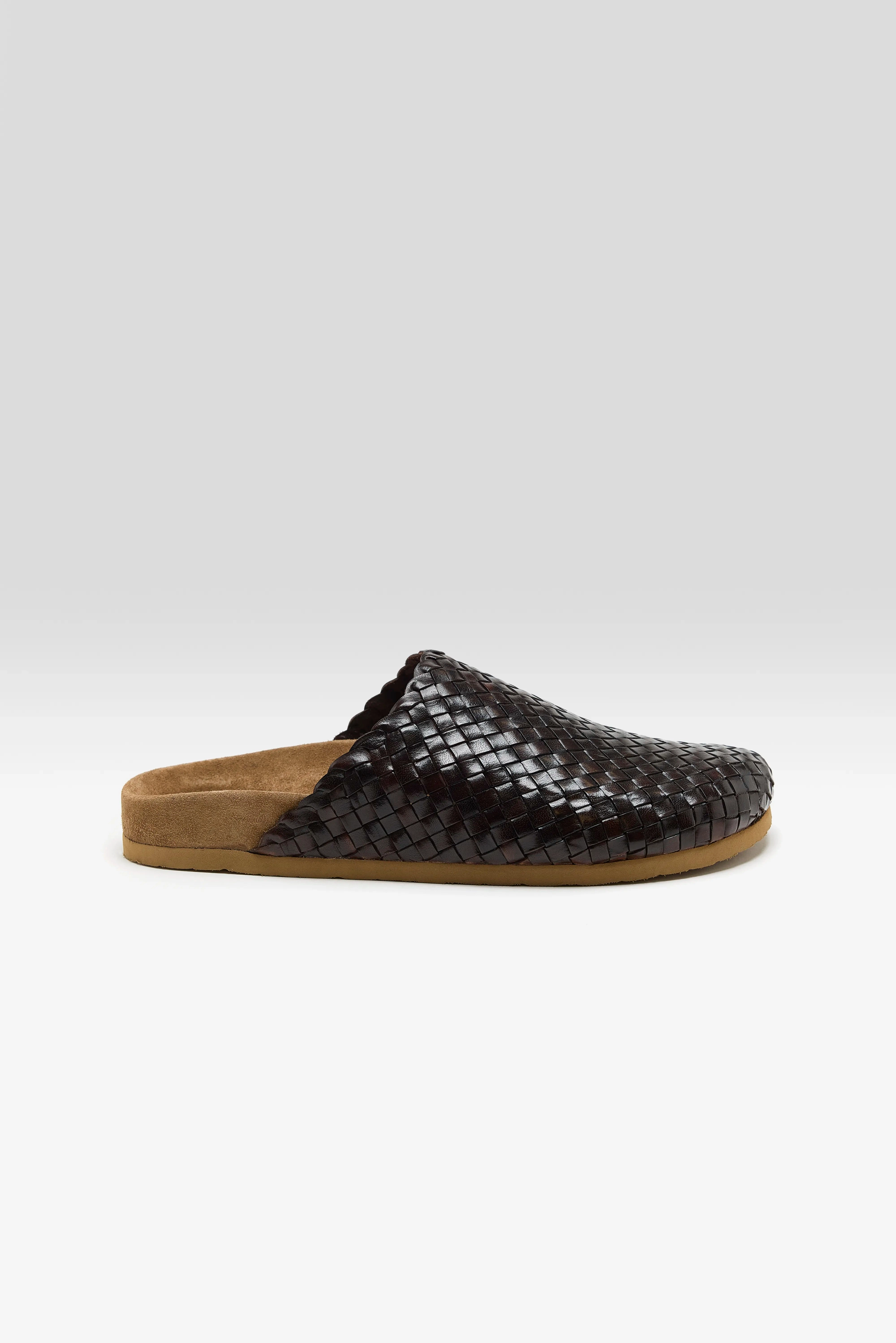 Woven Leather Mule Sandals  (251 / W / BROWN)