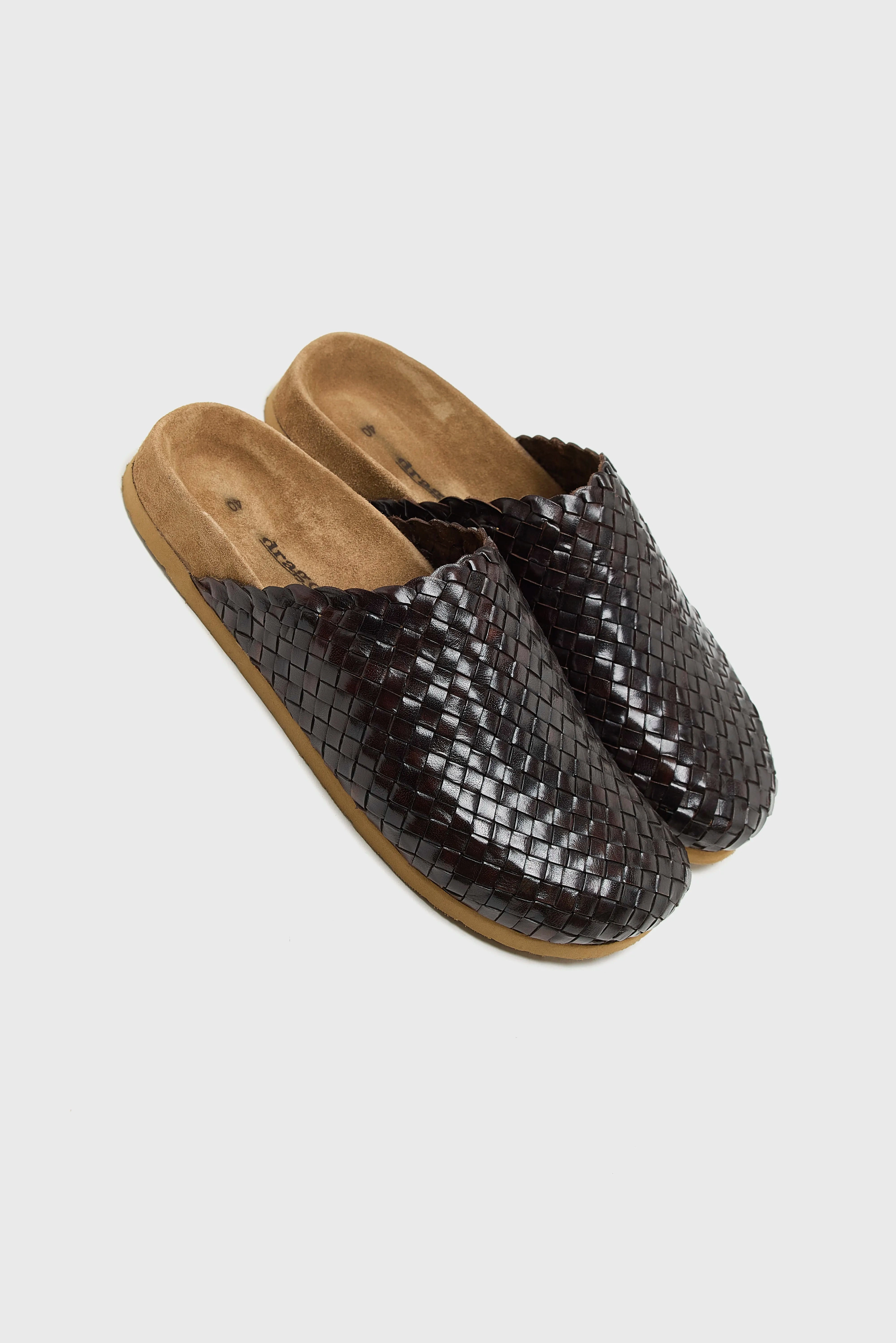 Woven Leather Mule Sandals  (251 / W / BROWN)