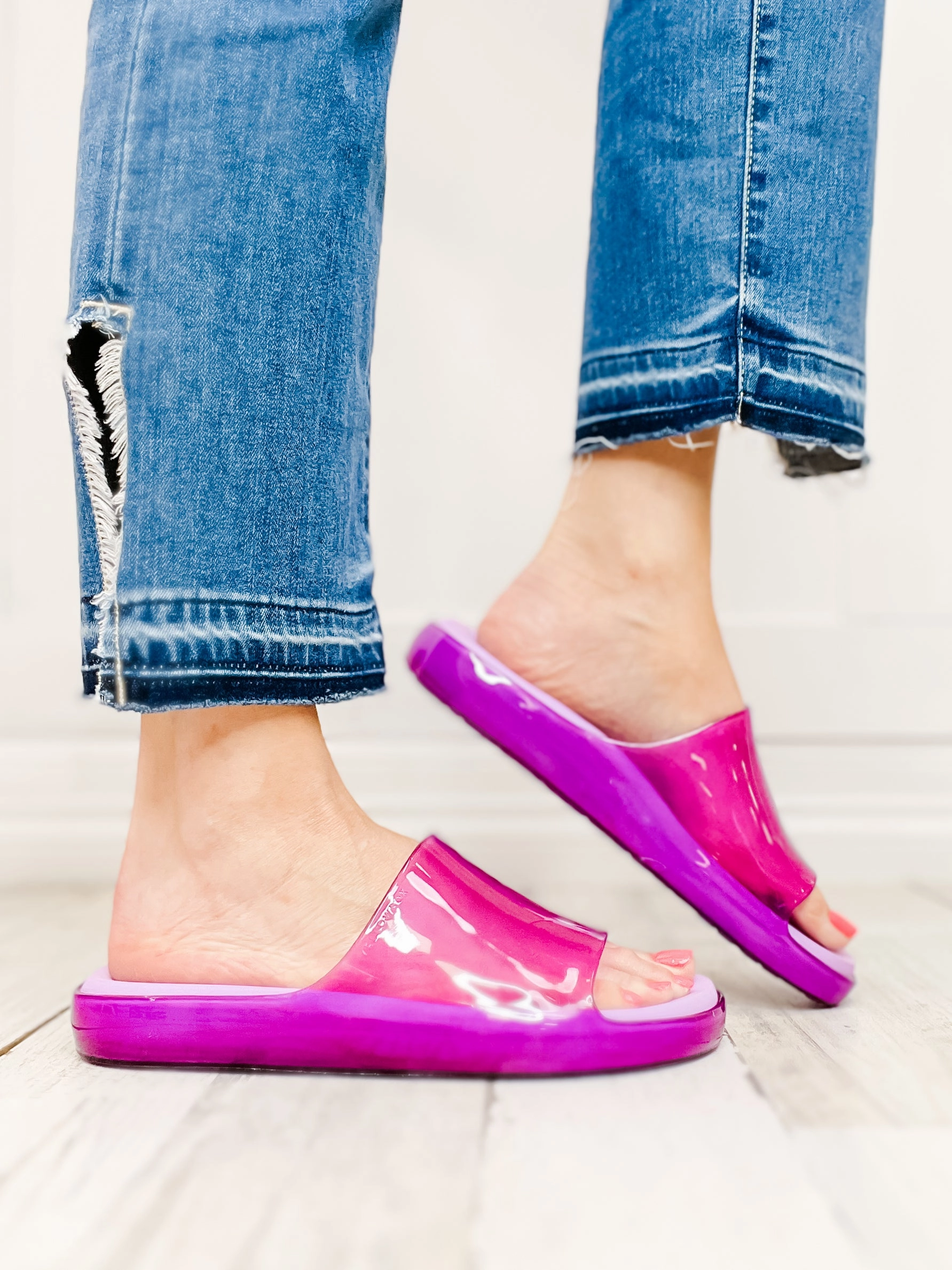 Yellowbox Marana Jelly Slides in Purple